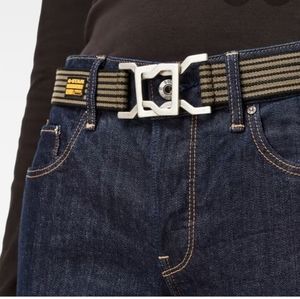 G- star originals raw denim women's Army green elastic webbing belt size 36 US